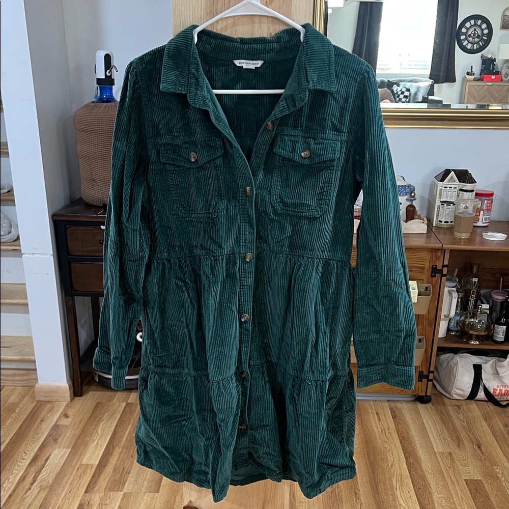 American Eagle Outfitters Dark Green Corduroy Utility Jacket